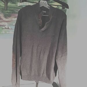 Chaps Men's Grey and Brown Sweater